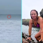Daredevil surfer James conquers Britain's biggest 40ft wave, the Widow Maker, in Newquay, Cornwall. Awe-struck locals watched as he paddled for an hour to surf it.