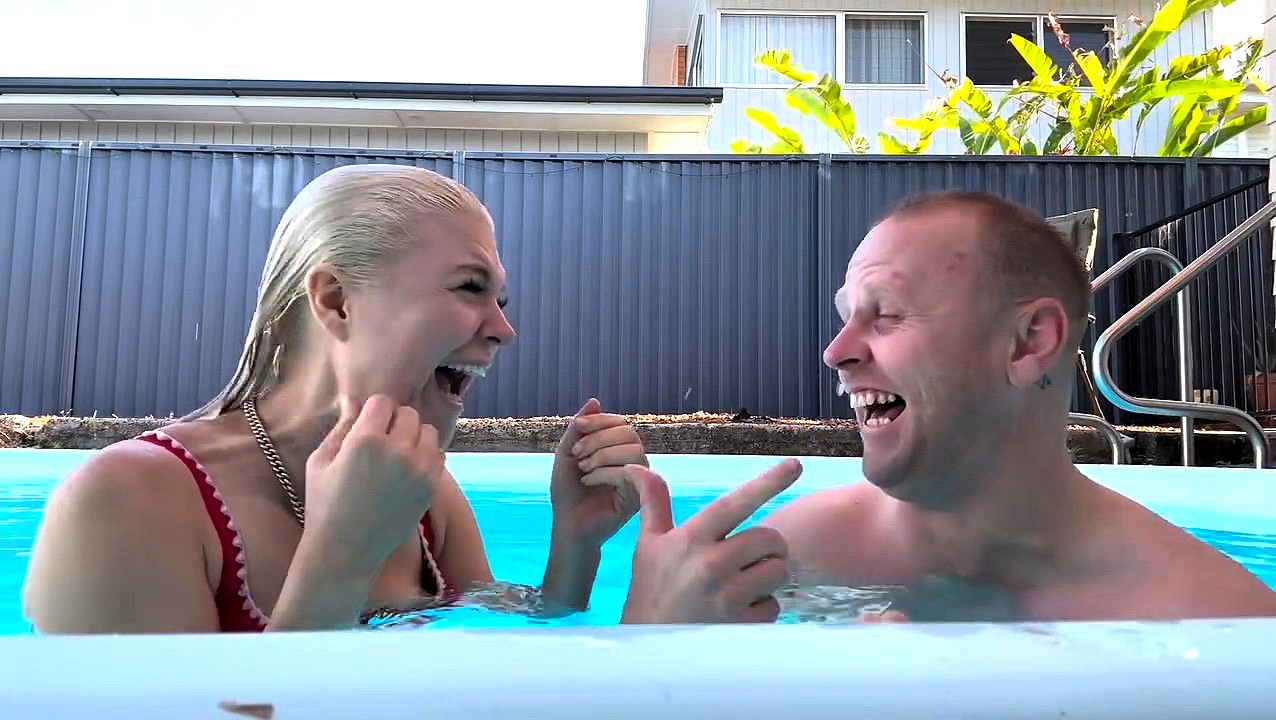 Two deaf friends communicate offline in pool without cochlear implants - viral video with 4.7m views shows Cassandra and Dylan using lip reading and gestures.