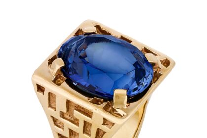 Elvis Presley’s sapphire ring, worn on stage and engraved with his initials, is heading to auction for £65,000 alongside his gold medical ID bracelet in New Orleans sale