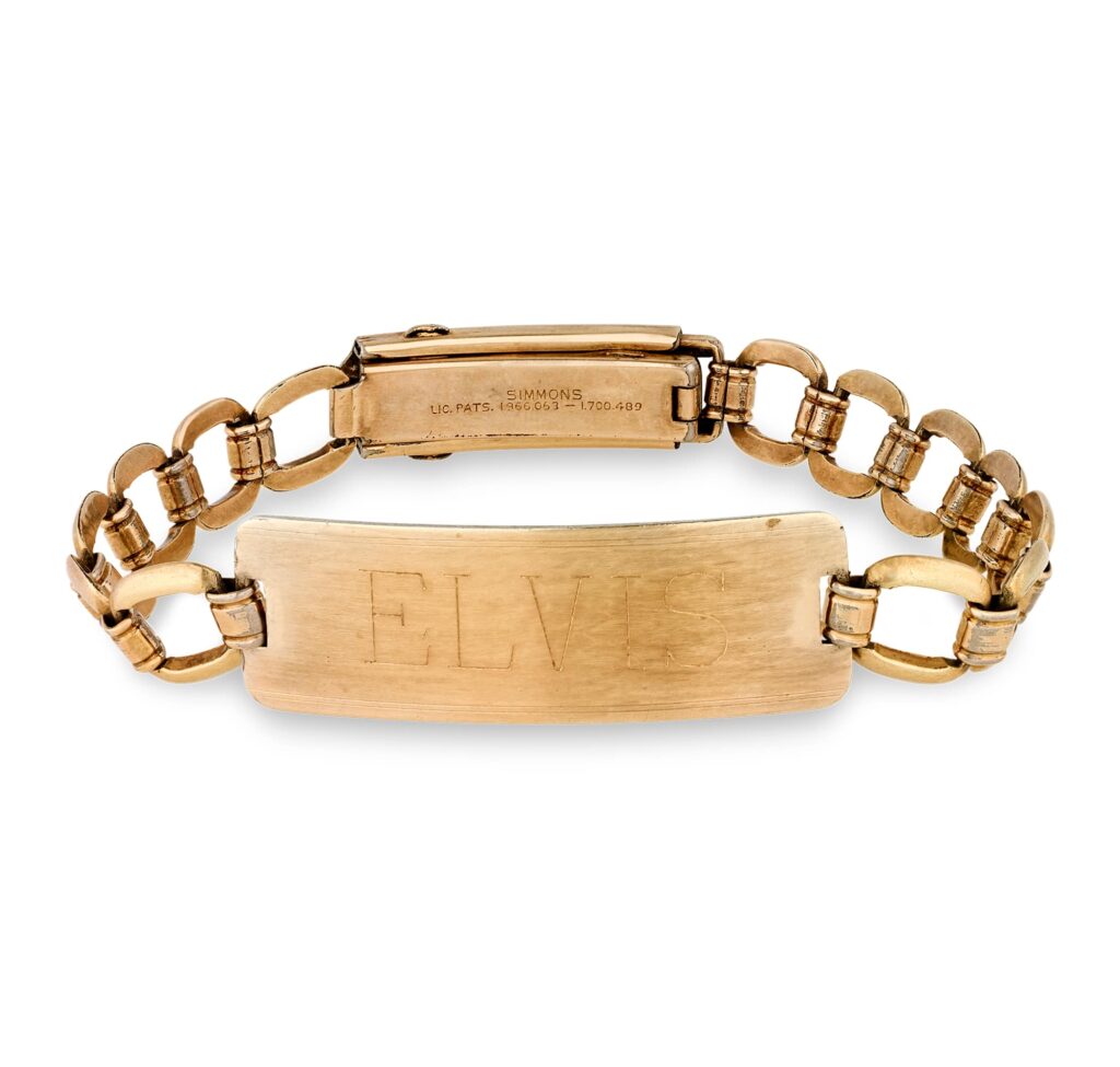 Elvis Presley’s sapphire ring, worn on stage and engraved with his initials, is heading to auction for £65,000 alongside his gold medical ID bracelet in New Orleans sale