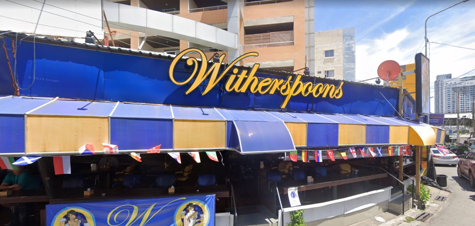 A fake Wetherspoons bar in Thailand is selling pints for as little as £2.83 undercutting UK prices but the bargain boozer is nearly 6,000 miles away.