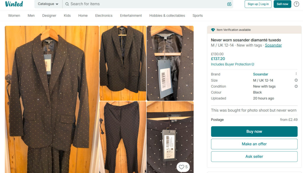 Hollyoaks star Tamara Wall flogging Grace Black's costumes on Vinted after 13 years - fans can buy designer outfits worn on screen including sequined suits with signed photos.