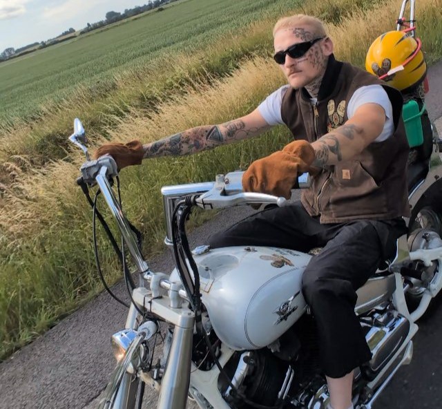 Content creator Sammy Farrow falls off snow-covered motorbike in slow motion during icy first day back commute - foolhardy ride caught on camera goes viral with 1.6m views.