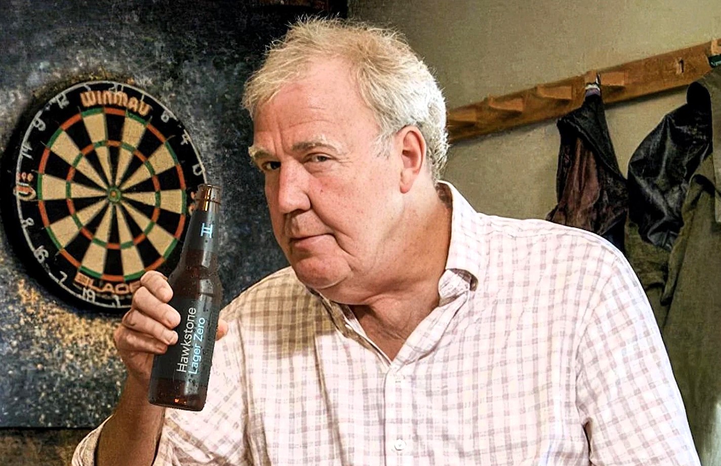 Jeremy Clarkson launches 0.5% alcohol Hawkstone Zero lager for dry January despite previously releasing £85 non-advent calendar mocking alcohol-free January last year with 31 boozy drinks.