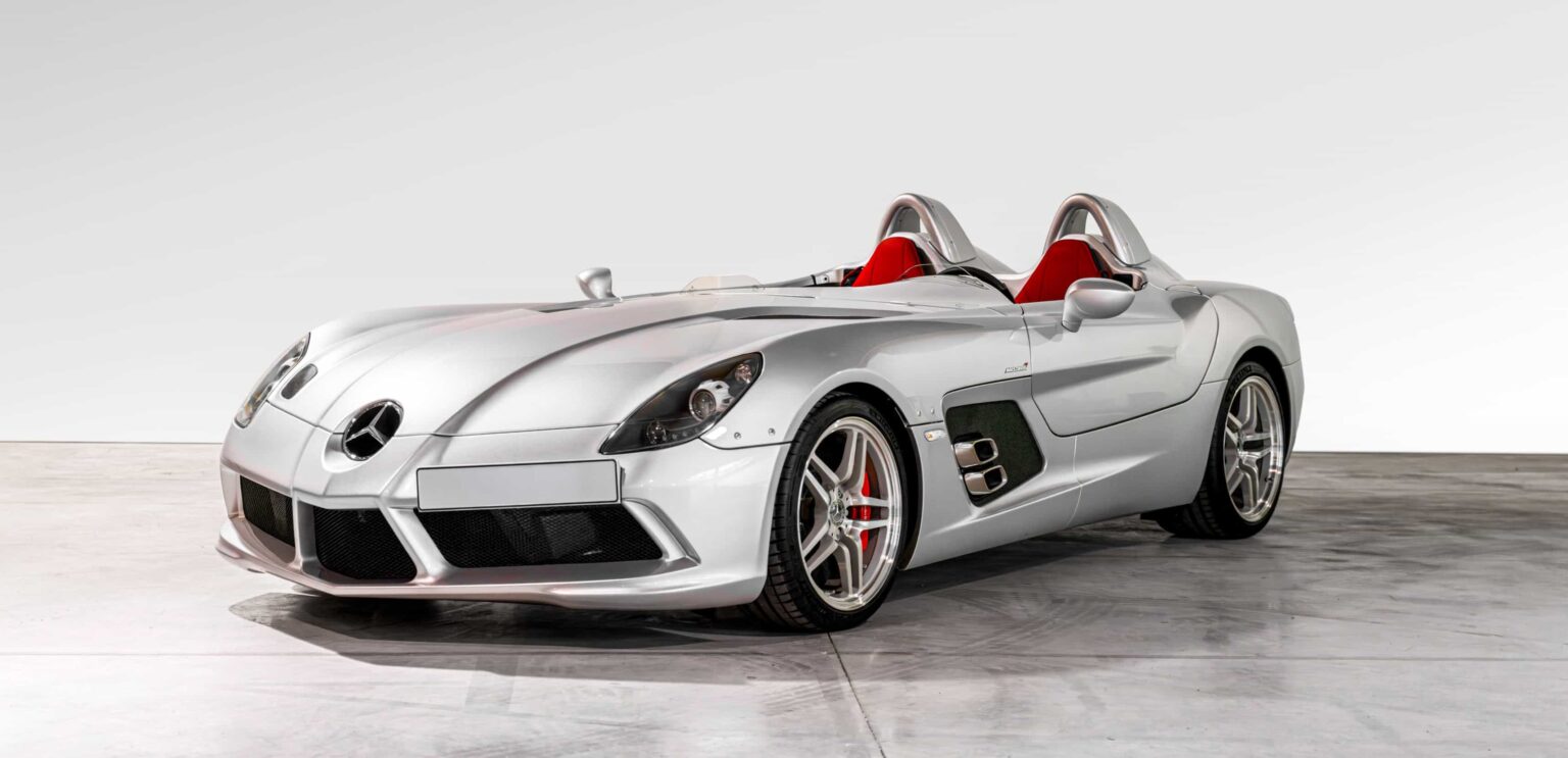 Roofless and windscreen free Mercedes SLR McLaren Stirling Moss honouring F1 legend heads to Paris auction at £2.8m boasting 219mph speed and just 1,200 miles