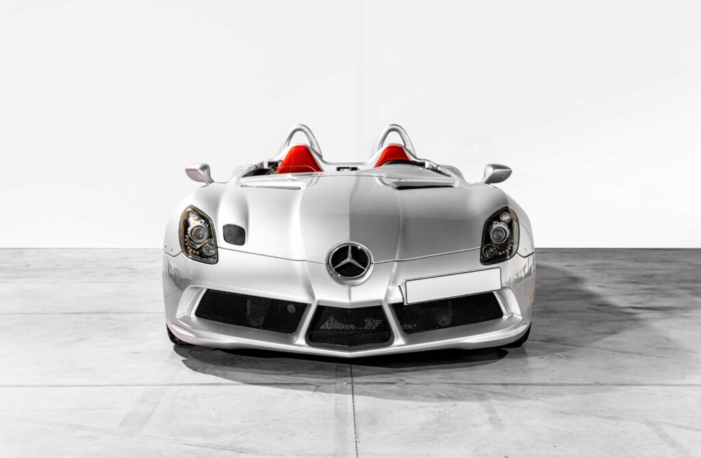 Roofless and windscreen free Mercedes SLR McLaren Stirling Moss honouring F1 legend heads to Paris auction at £2.8m boasting 219mph speed and just 1,200 miles