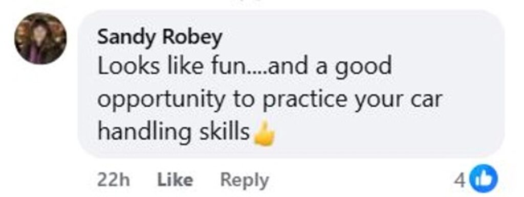 Social media comment on the post of Motorist performed 360-degree spin in icy Saundersfoot Harbour car park at 5am, narrowly missing bins during Arctic weather blast in south Wales yesterday.