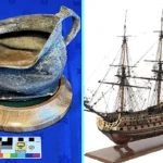 Rare 330-year-old captain's chamber pot found in warship wreck off Cornwall. One of only six known. High-status luxury item most sailors could never afford.
