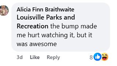 Social media comment on the post of Police officer launched down snowy hill in rubber ring goes viral after hitting bump and crashing onto his back - 89,000 likes as viewers joke about service weapon.