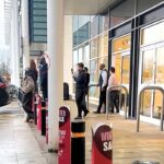 Shoppers were stunned after NBA legend Shaquille O’Neal was spotted towering over stores at a north London retail park while filming a DFS advert and playing hide and seek