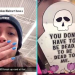 Shopper discovers breakup cards on display at Walmart less than a month before Valentine's Day. Francesca DeSorte shocked to find card with coffin saying fun while it lasted.