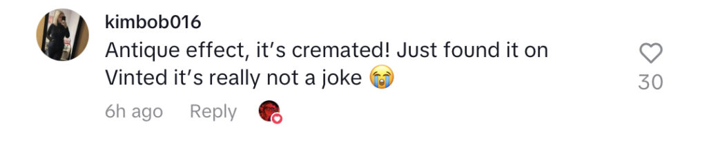 Social media comment on the post of Fire-damaged Christian Dior bag listed on Vinted for £80 leaves shoppers baffled. The burnt designer bag with missing parts has over 130 likes despite its condition.