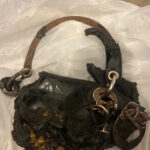 Fire-damaged Christian Dior bag listed on Vinted for £80 leaves shoppers baffled. The burnt designer bag with missing parts has over 130 likes despite its condition.