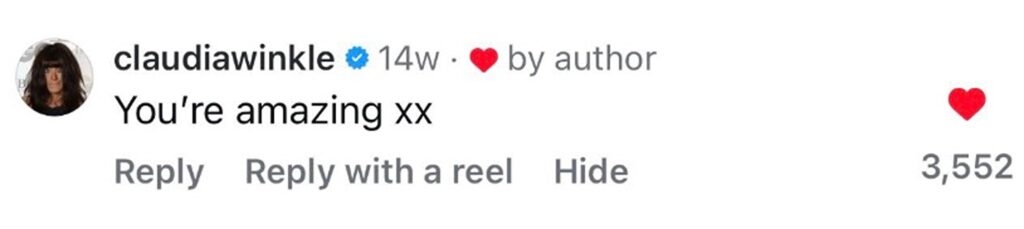 Social media comment on the post of Make-up artist spent four hours transforming into The Traitors host Claudia Winkleman. Her 2.5 million-view video even got approval from Claudia herself.