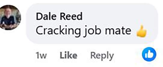 Social media comment on the post of Lorry driver spends six weeks hand-restoring 50-year-old Hethersett village sign near Norwich. Self-taught Craig Jenkins saved the rotten oak carving for locals.