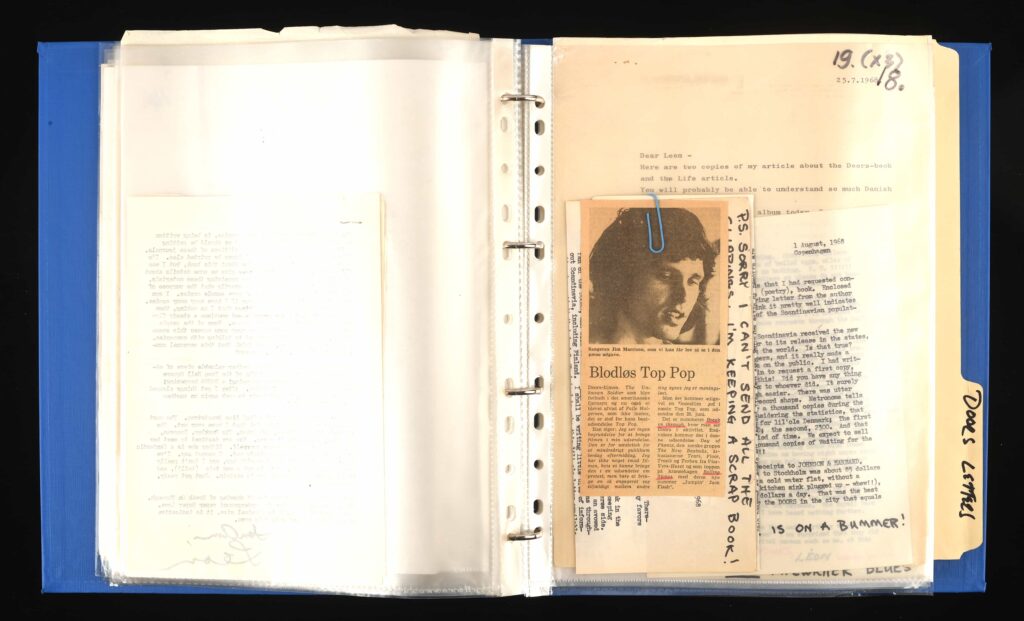 Rare archive of The Doors letters, invoices and a signed Morrison Hotel album reveals chaotic European push in the late 60s and heads to auction for over £10,000 soon in UK
