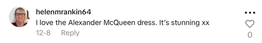 Social media comment on the post of Bargain hunter Holly Wood bought Alexander McQueen dress worth over £300 for just £2 at Manchester charity shop alongside Michael Kors belt and Lulu Guinness purse haul.