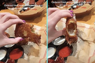 Ana Garza, 23, ordered fried mozzarella at Chili's Austin but got completely hollow breadcrumbs - no cheese inside. 11m views as oil was too hot and cheese exploded out.