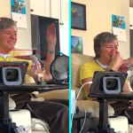 Woman with terminal MSA blows toy horn using neck tracheotomy in heartwarming viral video. Andrea Brown spreads joy with brother on FaceTime despite her diagnosis.