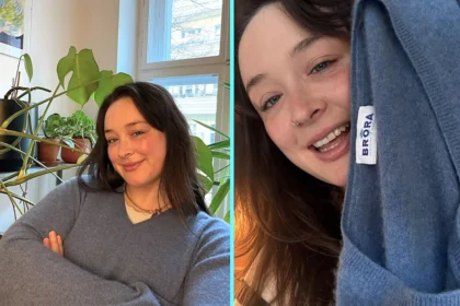 Shopper finds £400 Brora cashmere jumper, as worn by Claudia Winkleman on The Traitors, in charity shop for just £8 and says she couldn't believe her eyes.