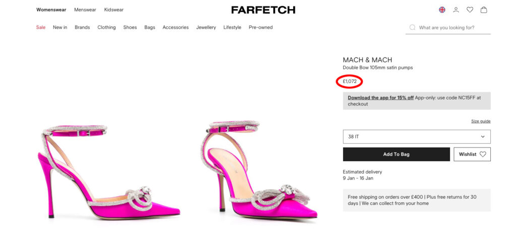 Reselling expert Kat Lambert, 37, from Bolton bought fluorescent pink Mach & Mach designer heels for £25 in TK Maxx yellow sticker sale and sold them for £140 profit on Vinted.