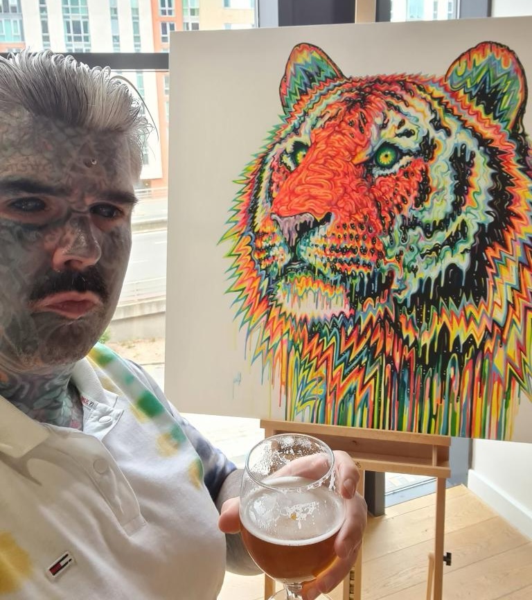 Britain's most tattooed man King of Ink Land celebrates four years without new ink after giving up tattoos to pay off his mortgage, with just £5,000 remaining on his Birmingham home.