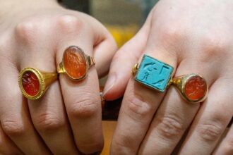Ancient rings older than St Valentine, including Roman and Egyptian treasures up to 3,300 years old, are set to fetch over £3,000 at a London auction for Valentine’s Day.