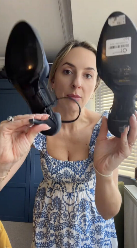 Holly Wood bagged unworn Stella McCartney designer shoes worth £325 for just £10 in Manchester charity shop. The stiletto heels still had original price tags attached.