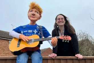 Sharon Kulesa's garden fence celebrity statues labeled nightmarish by neighbors. The Boris Johnson and Ed Sheeran sculptures even scare passing dogs.