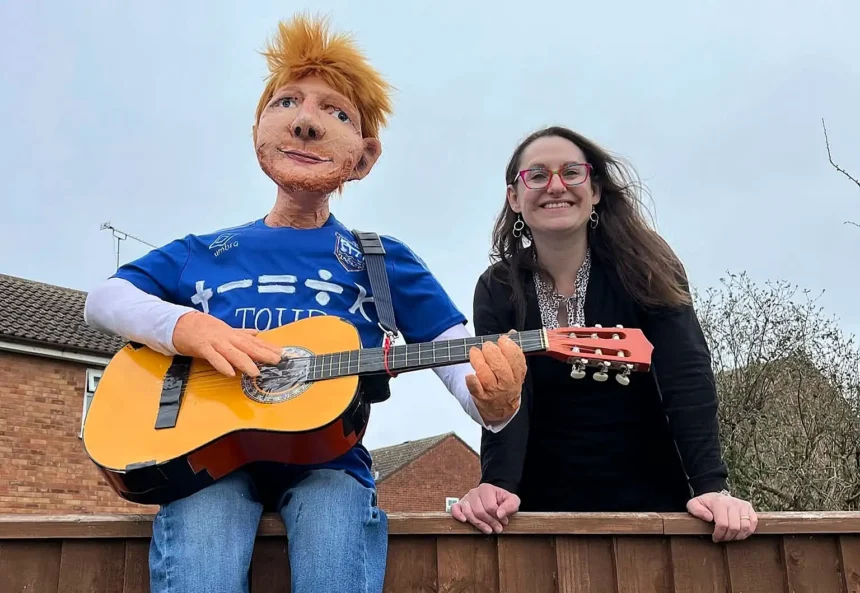 Sharon Kulesa's garden fence celebrity statues labeled nightmarish by neighbors. The Boris Johnson and Ed Sheeran sculptures even scare passing dogs.
