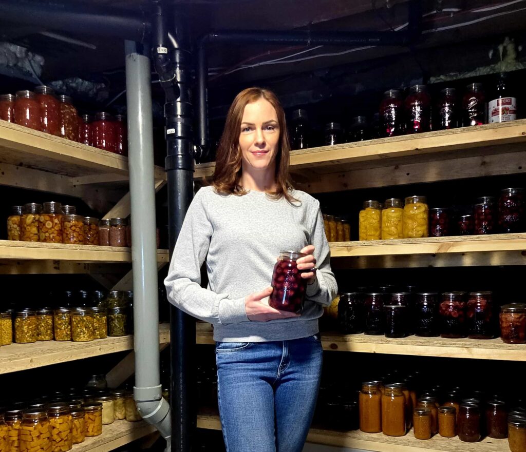 A couple built a fully stocked basement supermarket for under £400, filling it with homemade and bulk goods to save money, eat better and boost family self sufficiency