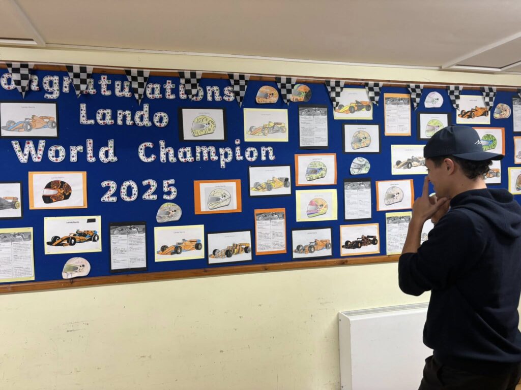 F1 champion Lando Norris surprises old primary school with visit. The 26-year-old world champion inspired pupils at Chew Stoke, signed items and left gifts for all.