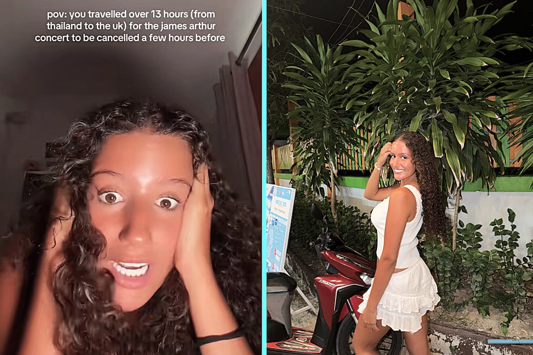 Fan flies 13 hours from Bangkok spending £843 to see James Arthur in Nottingham only to discover concert cancelled hours before. She refuses to return to Thailand.