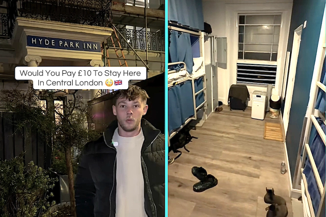 Tourists are stunned after a £10 overnight stay in central London reveals packed bunk beds, shared showers and reactions comparing it to prison but praising the price.