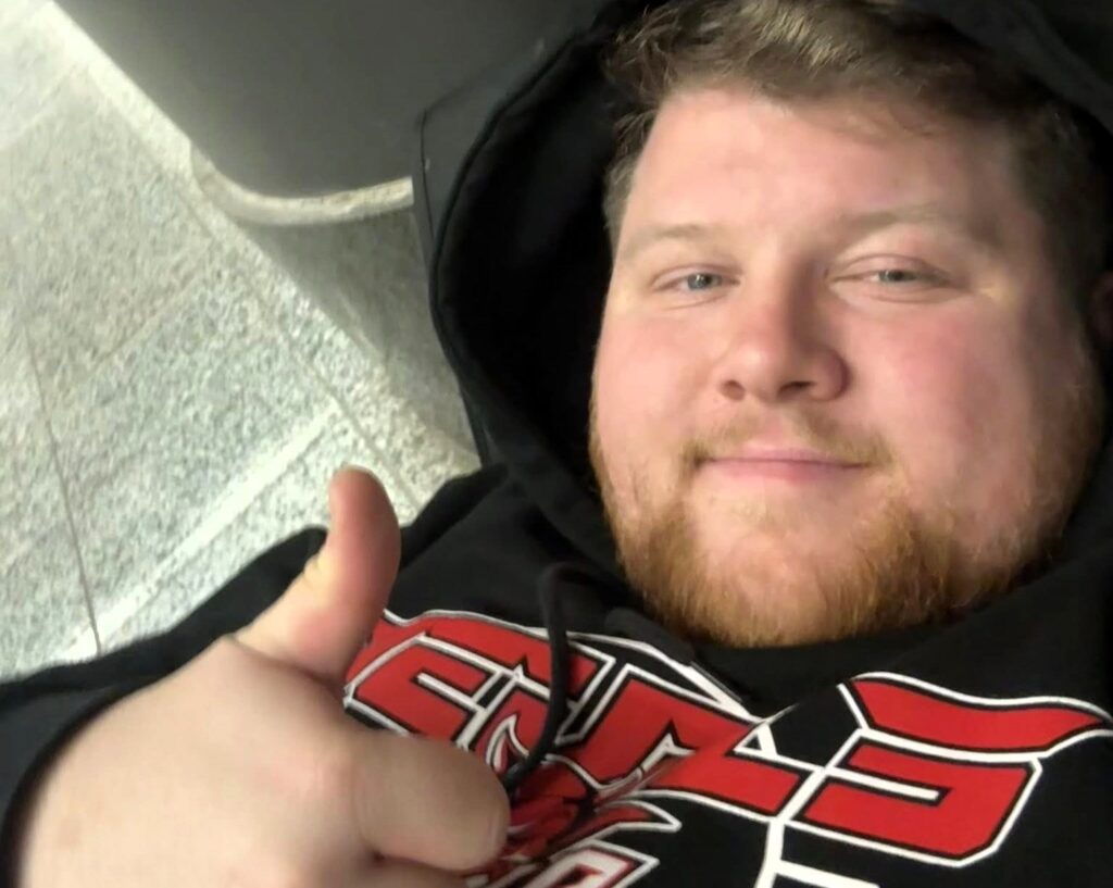 Welsh ice hockey fan John McAllister flew 1,400 miles for an 18 hour Milan day trip to watch Winter Olympics action, spending just £96 on flights, taxi and match ticket