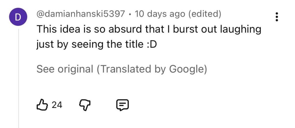 Social media comment on the post of A Polish YouTuber heated his entire home using 133 Lidl doughnuts for just £2.49 - cheaper than wood - after calculating that the sugary treats pack enough calories to rival a log burner.