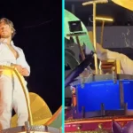 Reality star Aldo de Nigris took a tumble from a carnival float in Mazatlán before bouncing back to dance, as Miss Universe 2025 Fatima Bosch also collapsed at a parade in Ecuador