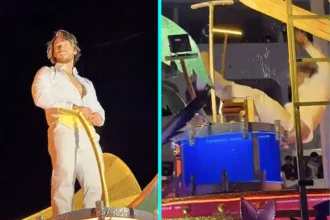Reality star Aldo de Nigris took a tumble from a carnival float in Mazatlán before bouncing back to dance, as Miss Universe 2025 Fatima Bosch also collapsed at a parade in Ecuador