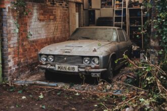 A rare 1969 Jensen FF left untouched in a barn for 34 years is heading to auction for up to £35,000, complete with original paint, paperwork and matching numbers