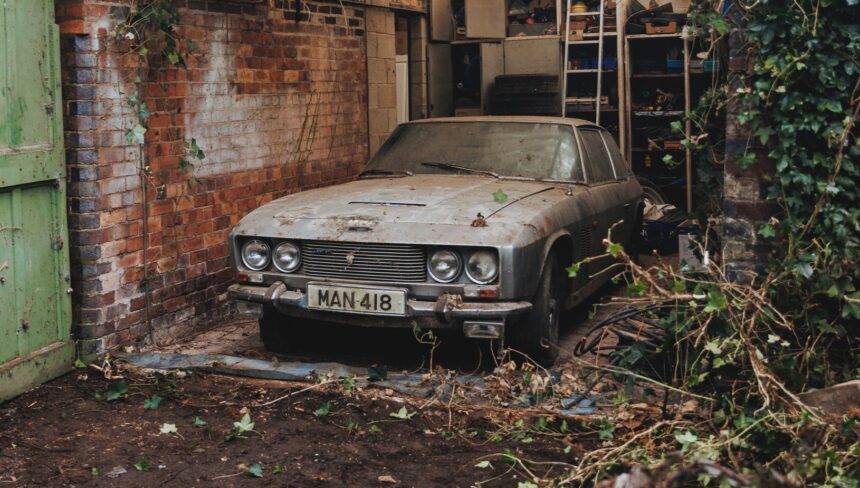 A rare 1969 Jensen FF left untouched in a barn for 34 years is heading to auction for up to £35,000, complete with original paint, paperwork and matching numbers