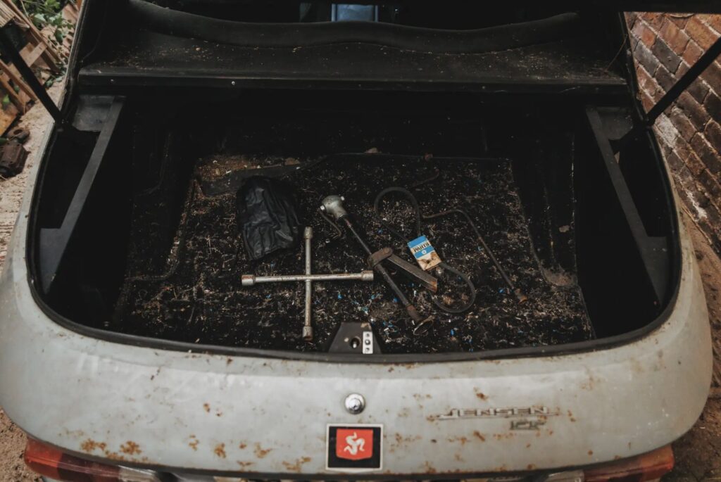 A rare 1969 Jensen FF left untouched in a barn for 34 years is heading to auction for up to £35,000, complete with original paint, paperwork and matching numbers