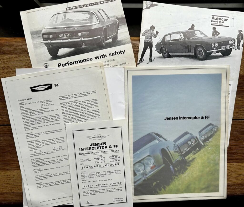 A rare 1969 Jensen FF left untouched in a barn for 34 years is heading to auction for up to £35,000, complete with original paint, paperwork and matching numbers