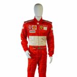 A signed Ferrari racing suit worn by Michael Schumacher at his 2006 Italian Grand Prix win has sold for nearly £100,000, smashing estimates at auction.