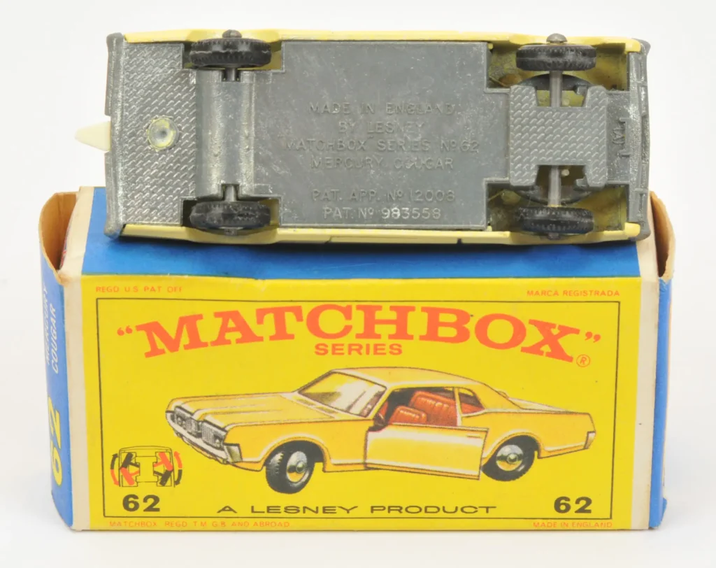 Rare 1968 Matchbox Mercury Cougar toy in wrong pale yellow color sells for world record £22,050. Early casting produced briefly before change to lime green at Vectis Auctions.