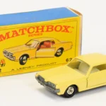 Rare 1968 Matchbox Mercury Cougar toy in wrong pale yellow color sells for world record £22,050. Early casting produced briefly before change to lime green at Vectis Auctions.