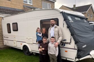 Couple transform dated 22-year-old caravan into a family dream holiday home for under £2,500 - their three kids now say they prefer caravan trips to holidays abroad.