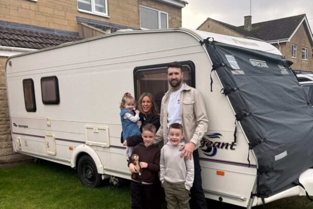 Couple transform dated 22-year-old caravan into a family dream holiday home for under £2,500 - their three kids now say they prefer caravan trips to holidays abroad.