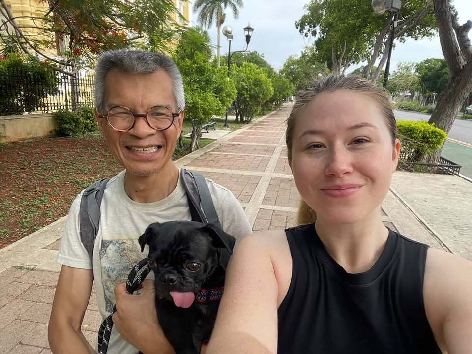 Couple with 25-year age gap who met on Zoom games night hit back at trolls calling their love "disgusting" - Jenn, 27, says husband Tom, 51, fits her "perfectly".