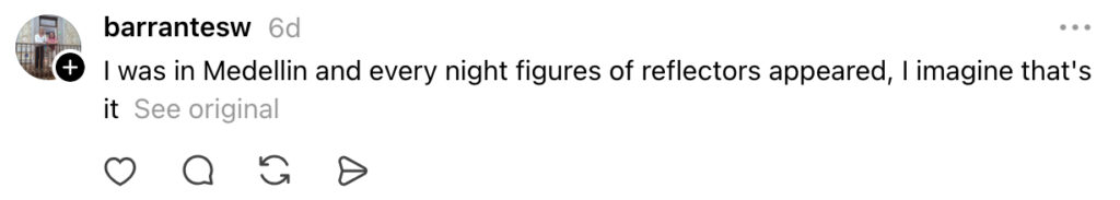Social media comment on the post of Stunned locals film multi-coloured UFO resembling a jellyfish streaking through the night sky in Colombia - with its tentacle-like appendages rippling as it changed shape.