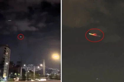 Stunned locals film multi-coloured UFO resembling a jellyfish streaking through the night sky in Colombia - with its tentacle-like appendages rippling as it changed shape.
